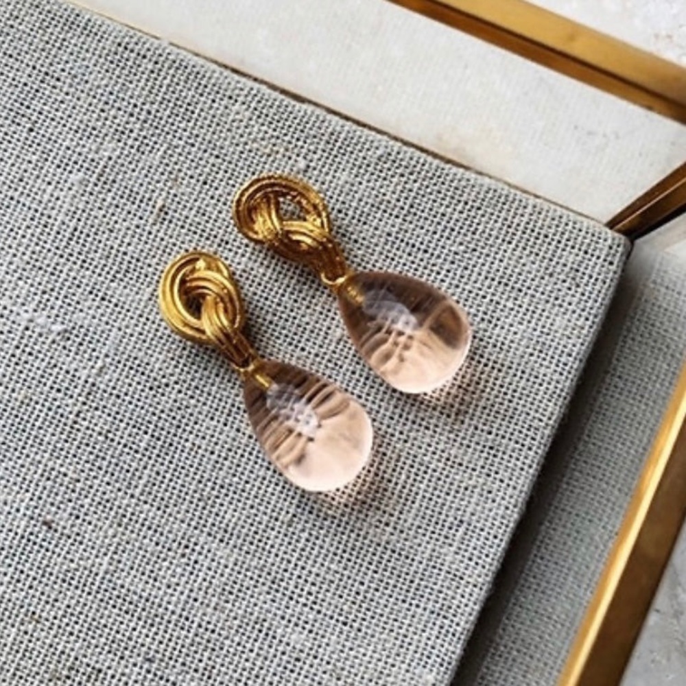 Champagne Synthea Knot Earrings
